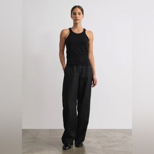 Ozma of California Linen Trouser in Black, S